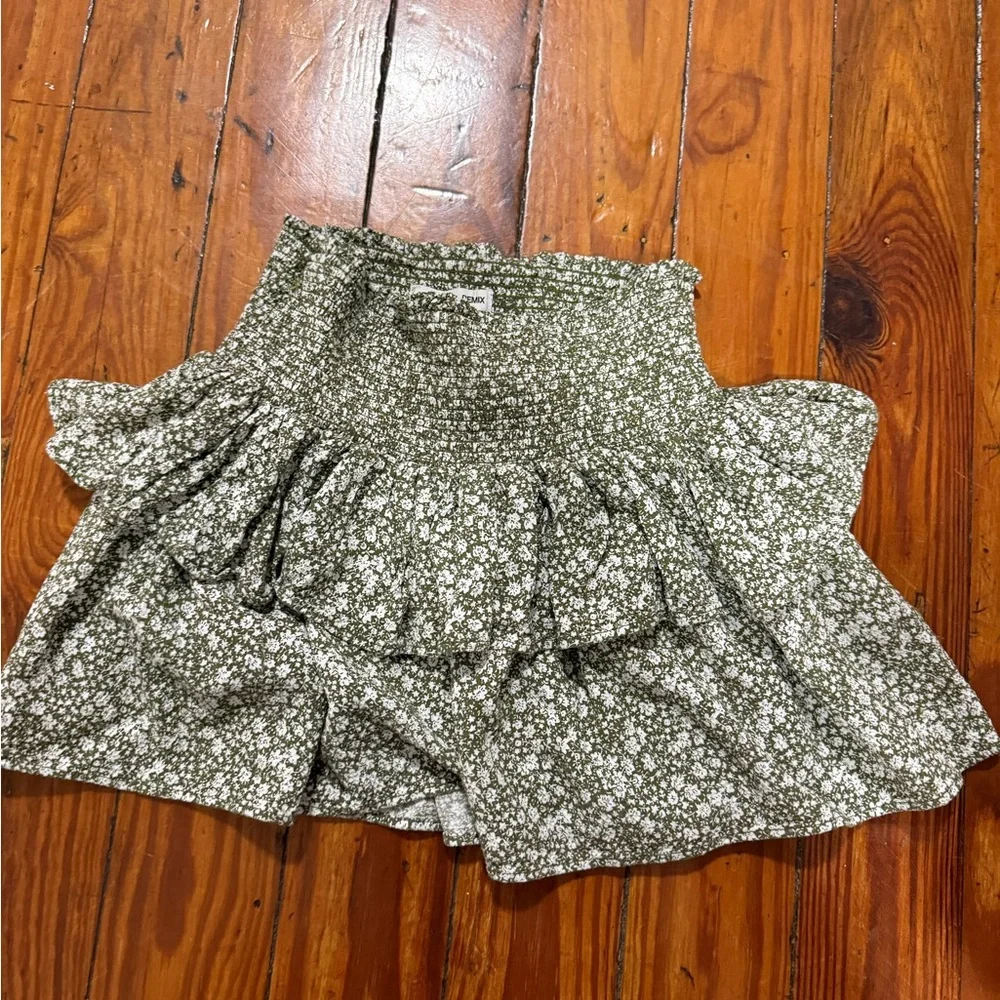 Floral Green Kids Skirt